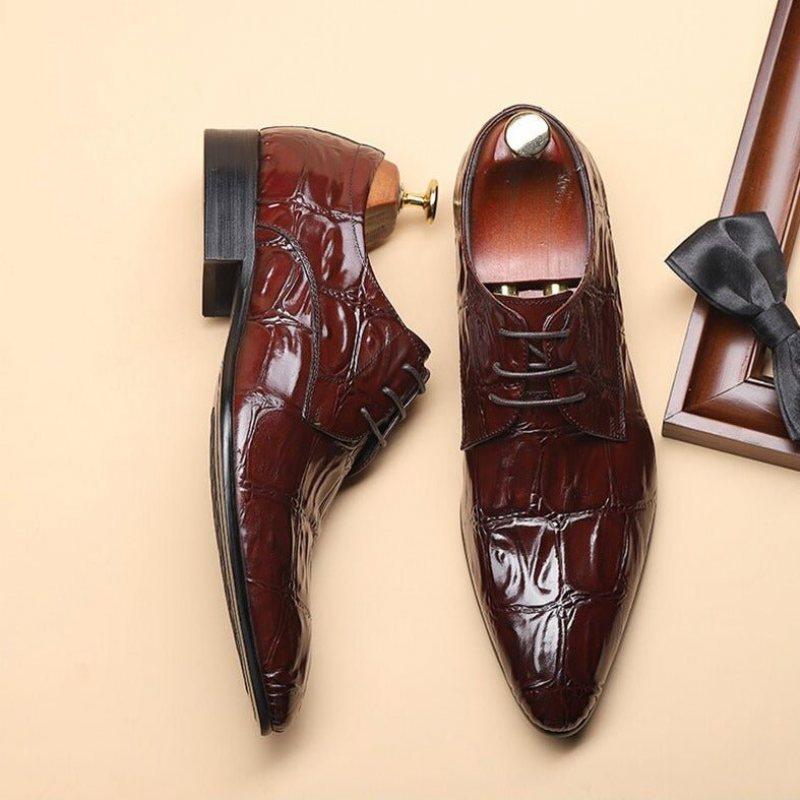 Ανδρικά Επίσημα Παπούτσια Executive Lace-up Oxford Φόρεμα - Κόκκινο