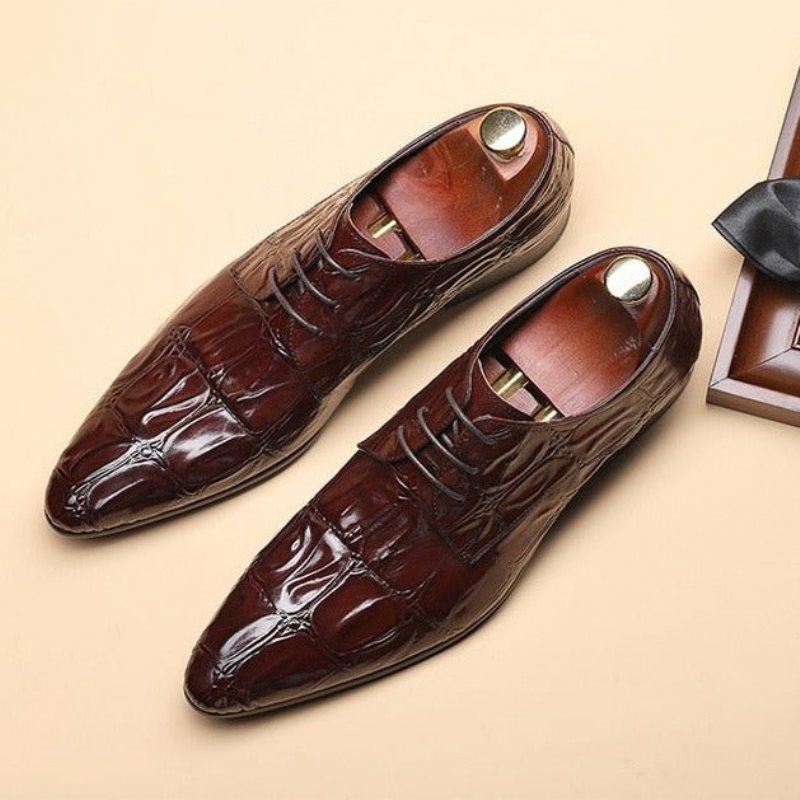 Ανδρικά Επίσημα Παπούτσια Executive Lace-up Oxford Φόρεμα - Κόκκινο