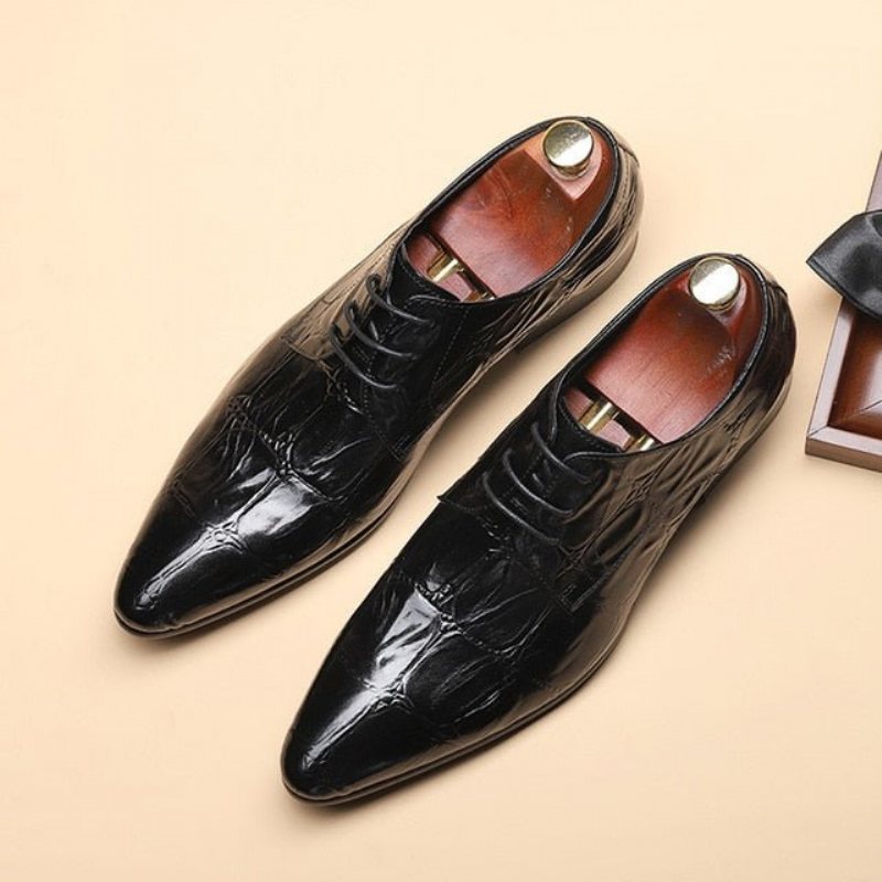 Ανδρικά Επίσημα Παπούτσια Executive Lace-up Oxford Φόρεμα - Μαύρο