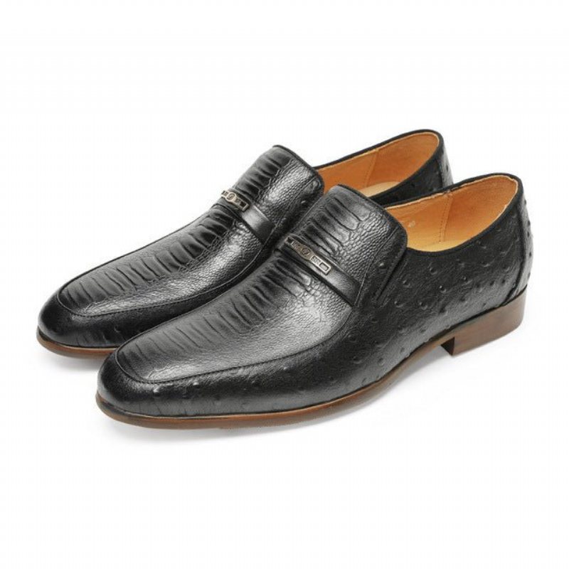 Ανδρικά Επίσημα Παπούτσια Exotic Crocodile Lace-up Formal Loafers - Μαύρο