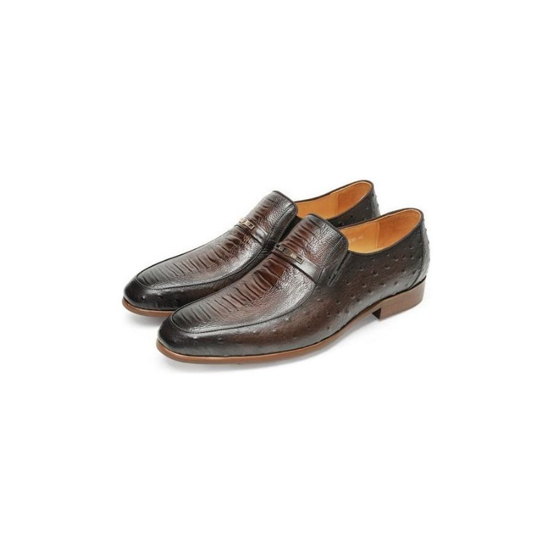 Ανδρικά Επίσημα Παπούτσια Exotic Crocodile Lace-up Formal Loafers - Κόκκινο