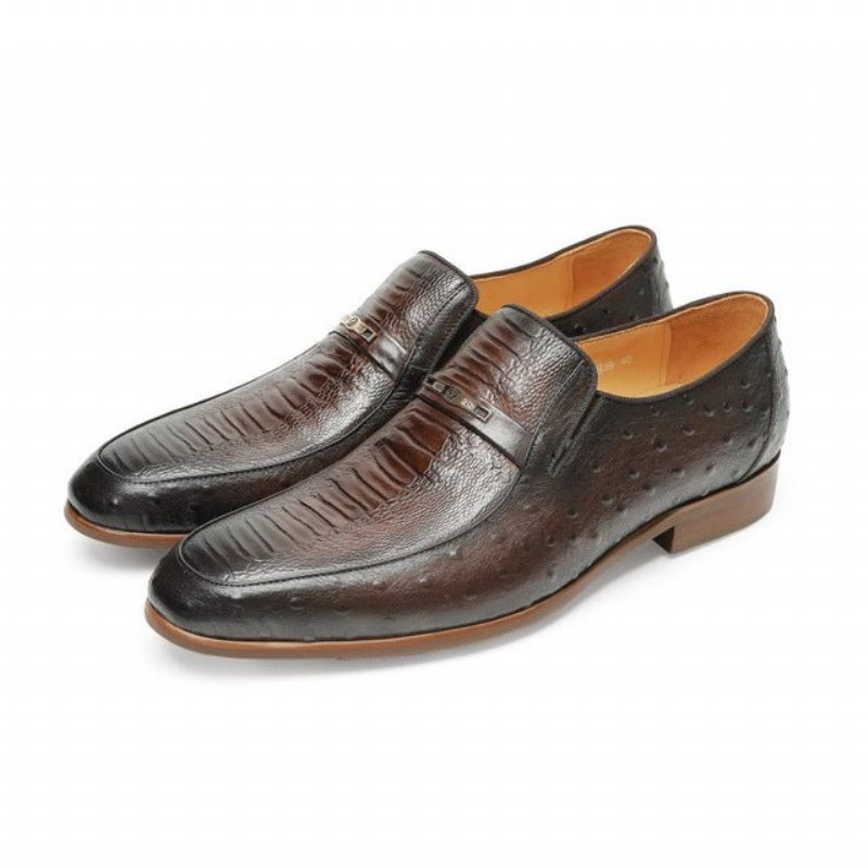 Ανδρικά Επίσημα Παπούτσια Exotic Crocodile Lace-up Formal Loafers - Κόκκινο