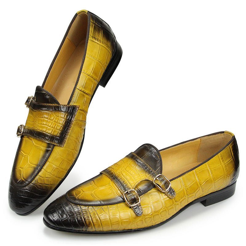 Ανδρικά Επίσημα Παπούτσια Exotic Crocodile Slip-on Φόρεμα - Χρυσό