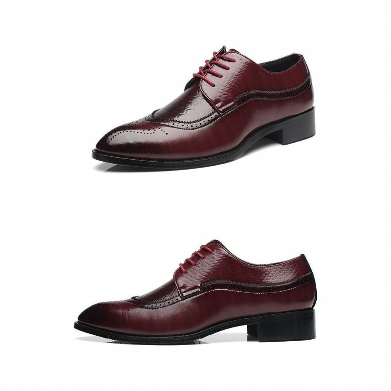 Ανδρικά Επίσημα Παπούτσια Exotic Lace Up Derby - Κόκκινο