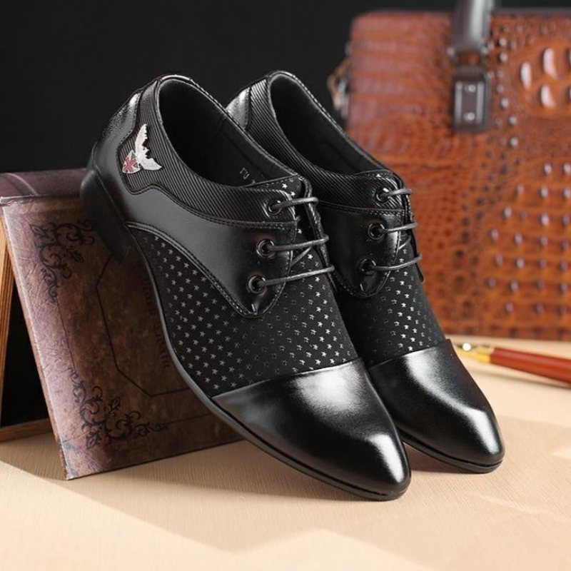 Ανδρικά Επίσημα Παπούτσια Exotic Lace-up Formal Φόρεμα - Μαύρο