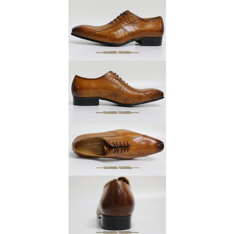 Ανδρικά Επίσημα Παπούτσια Exotic Lace-up Oxford - Καφές