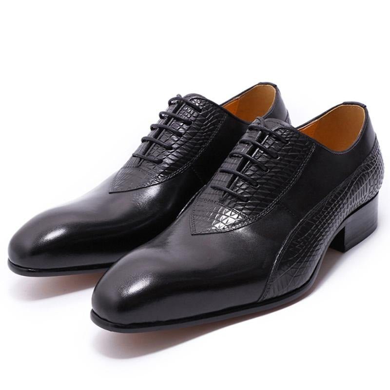 Ανδρικά Επίσημα Παπούτσια Exotic Lace Up Oxford - Μαύρο