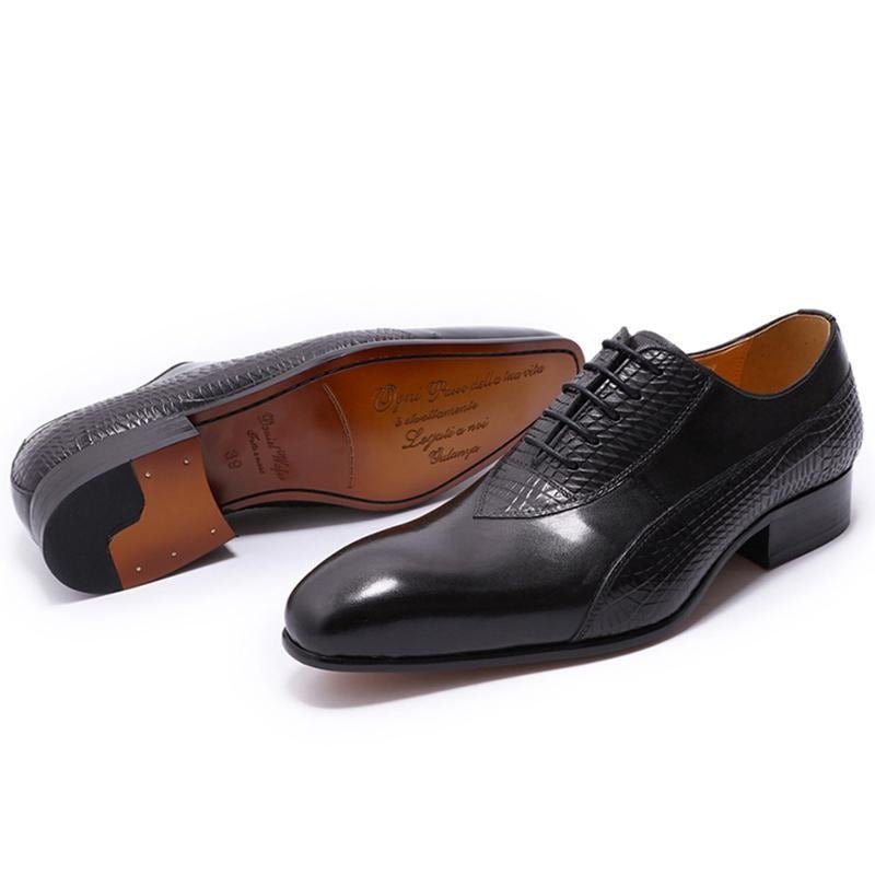 Ανδρικά Επίσημα Παπούτσια Exotic Lace Up Oxford - Μαύρο