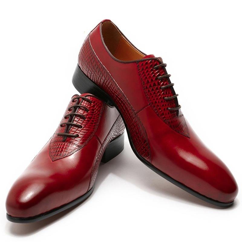 Ανδρικά Επίσημα Παπούτσια Exotic Lace Up Oxford - Κόκκινο