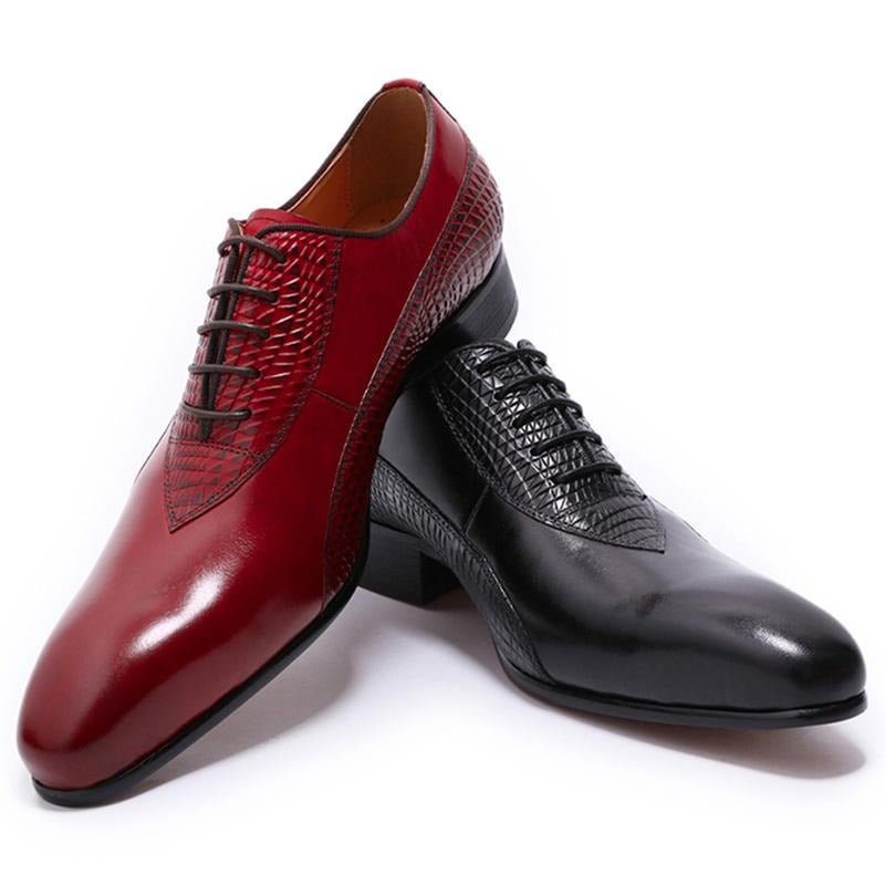 Ανδρικά Επίσημα Παπούτσια Exotic Lace Up Oxford - Κόκκινο