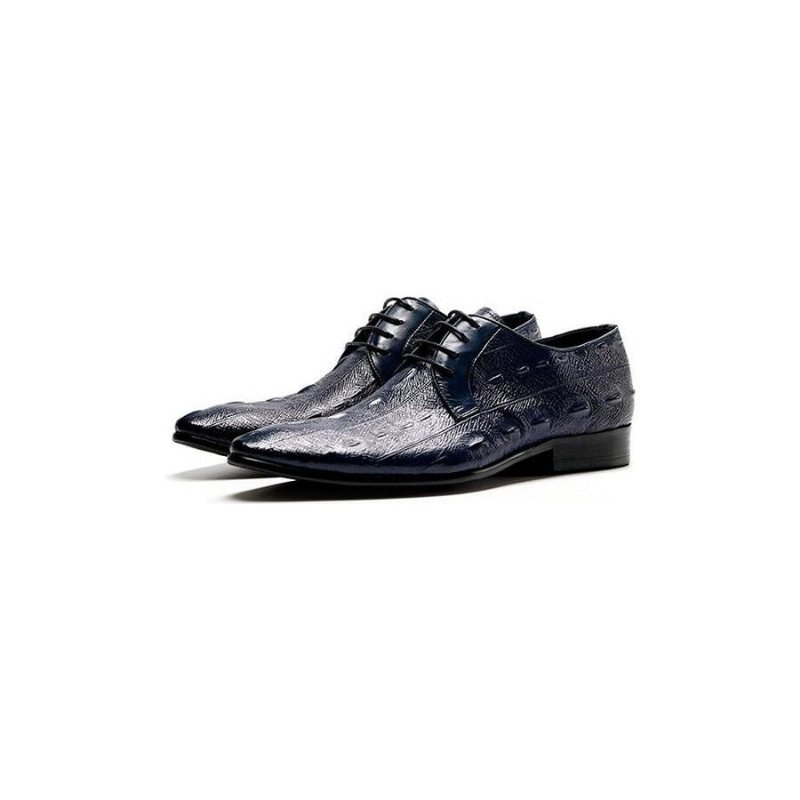 Ανδρικά Επίσημα Παπούτσια Exotic Lace Up Oxford Φόρεμα - Μπλε 