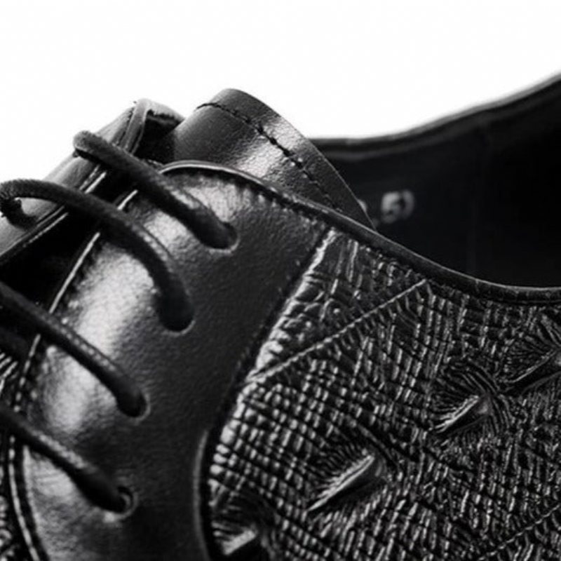 Ανδρικά Επίσημα Παπούτσια Exotic Lace Up Oxford Φόρεμα - Μαύρο