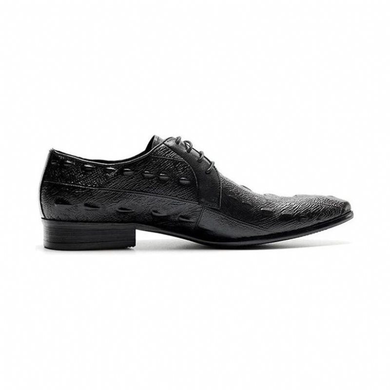 Ανδρικά Επίσημα Παπούτσια Exotic Lace Up Oxford Φόρεμα - Μαύρο