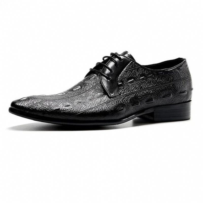 Ανδρικά Επίσημα Παπούτσια Exotic Lace Up Oxford Φόρεμα - Μαύρο