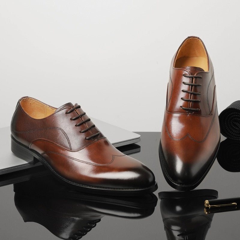 Ανδρικά Επίσημα Παπούτσια Exotic Lace-up Oxford Φόρεμα - Καφέ