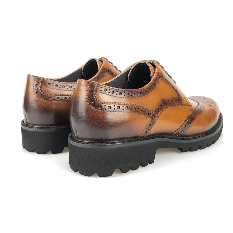 Ανδρικά Επίσημα Παπούτσια Exotic Lace-up Δερμάτινα Brogue - Καφές