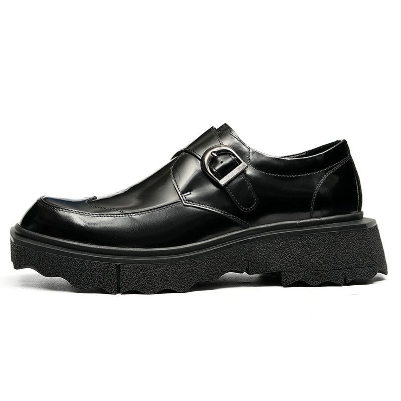 Ανδρικά Επίσημα Παπούτσια Exotic Leather Slip-on Designer Wedding Brogues - Μαύρο 