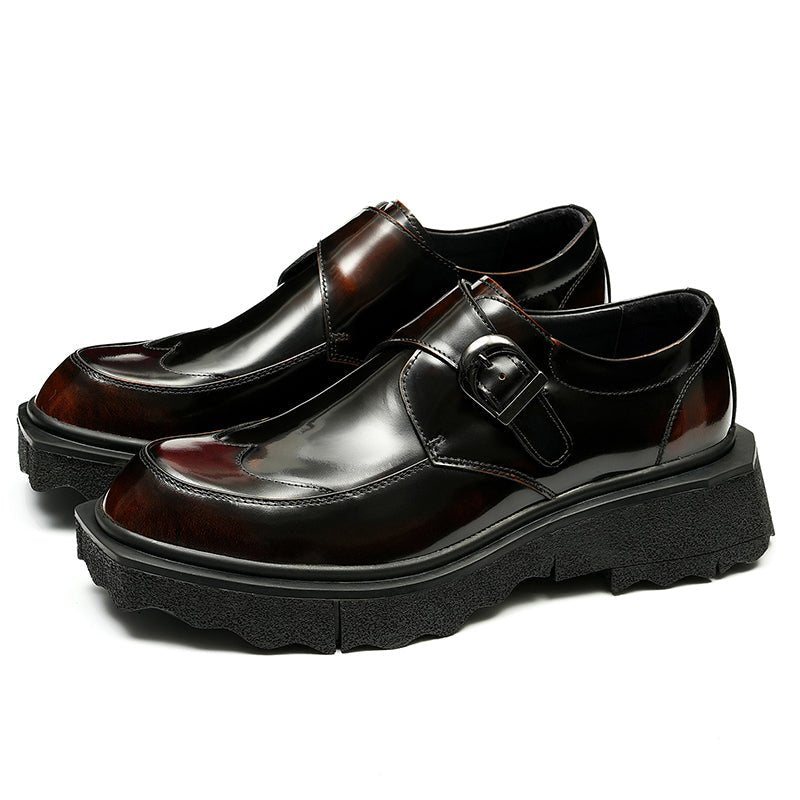 Ανδρικά Επίσημα Παπούτσια Exotic Leather Slip-on Designer Wedding Brogues - Καφές