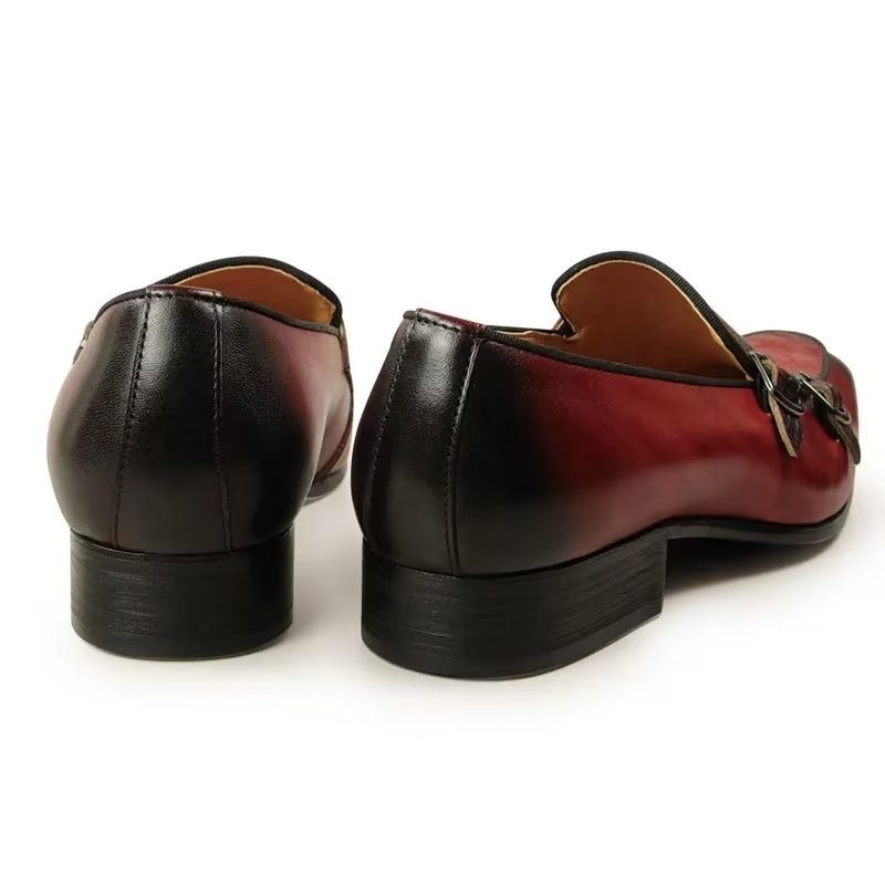 Ανδρικά Επίσημα Παπούτσια Exotic Metal Toe Slip-on Loafers - Κόκκινο