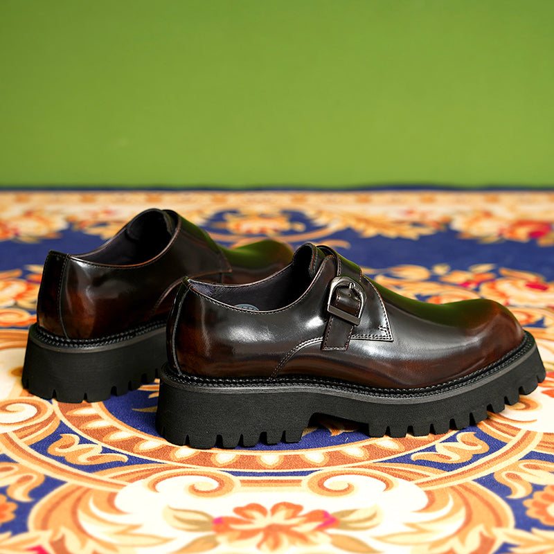 Ανδρικά Επίσημα Παπούτσια Exotic Patchwork Brogue Φόρεμα - Καφές