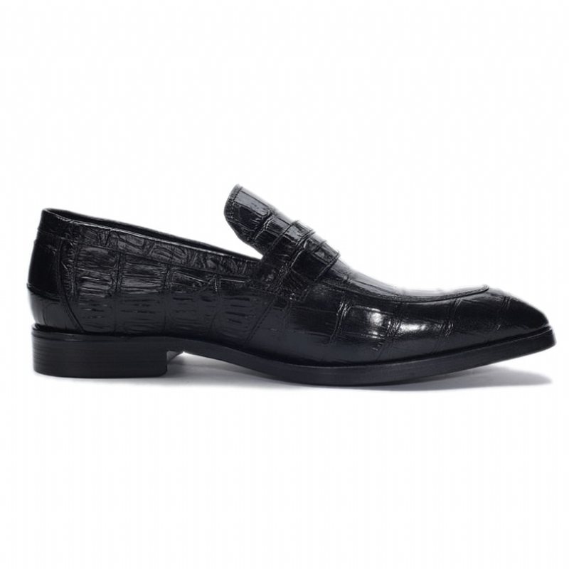 Ανδρικά Επίσημα Παπούτσια Exotic Texture Slip-on Brogue - Μαύρο 