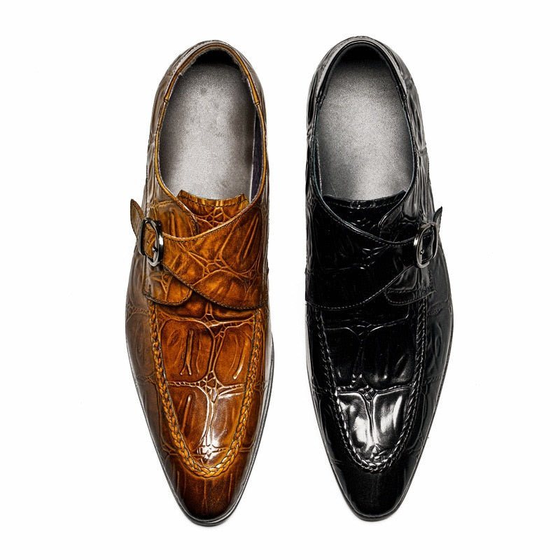 Ανδρικά Επίσημα Παπούτσια Exotic Toe Slip-on Brogues - Μαύρο 