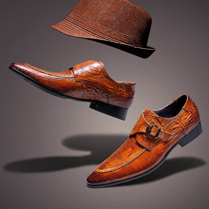 Ανδρικά Επίσημα Παπούτσια Exotic Toe Slip-on Brogues - Καφές