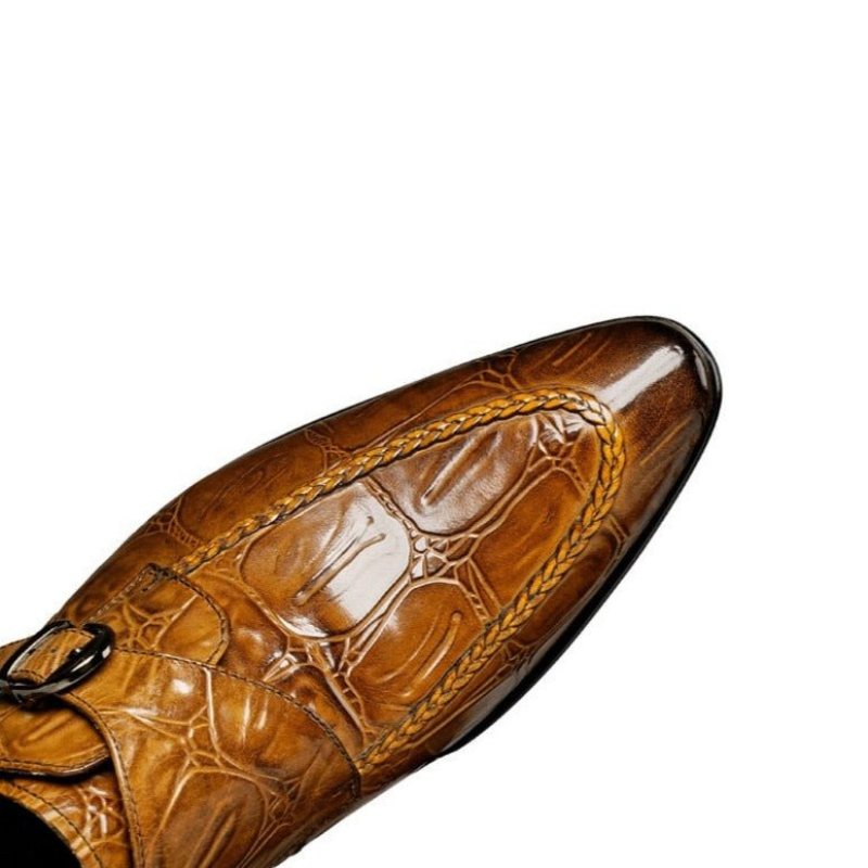 Ανδρικά Επίσημα Παπούτσια Exotic Toe Slip-on Brogues - Καφές