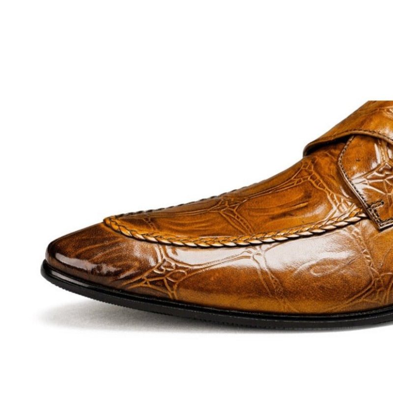 Ανδρικά Επίσημα Παπούτσια Exotic Toe Slip-on Brogues - Καφές