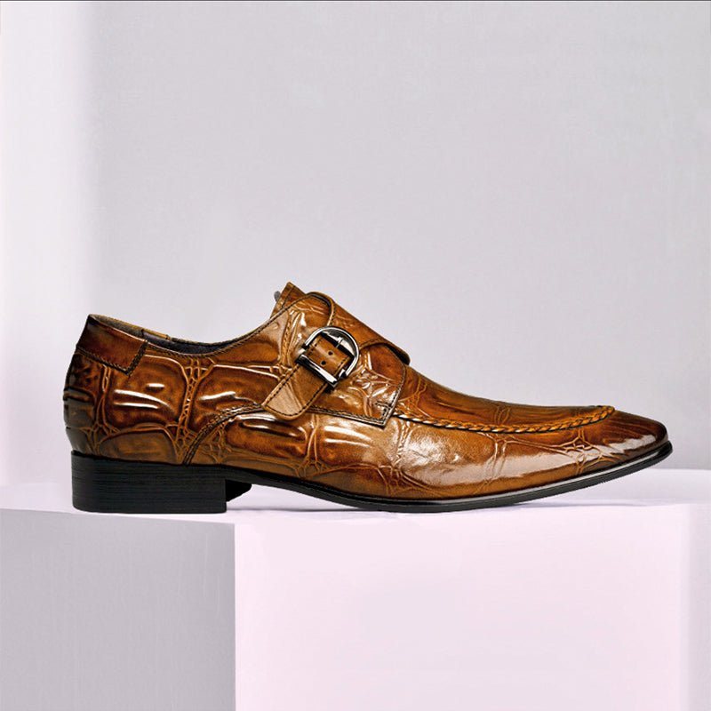 Ανδρικά Επίσημα Παπούτσια Exotic Toe Slip-on Brogues - Καφές