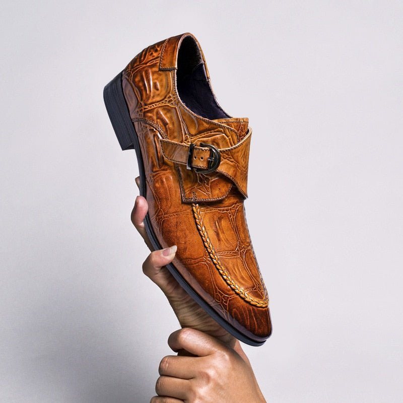 Ανδρικά Επίσημα Παπούτσια Exotic Toe Slip-on Brogues - Καφές