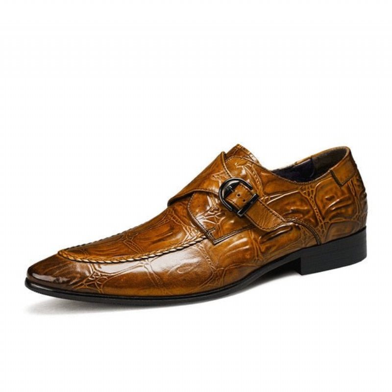 Ανδρικά Επίσημα Παπούτσια Exotic Toe Slip-on Brogues - Καφές