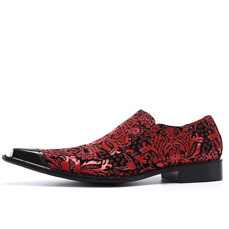 Ανδρικά Επίσημα Παπούτσια Exotic Πολυτέλεια Slip-on Leather Elegance Φόρεμα - Κόκκινο