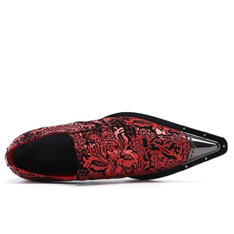 Ανδρικά Επίσημα Παπούτσια Exotic Πολυτέλεια Slip-on Leather Elegance Φόρεμα - Κόκκινο