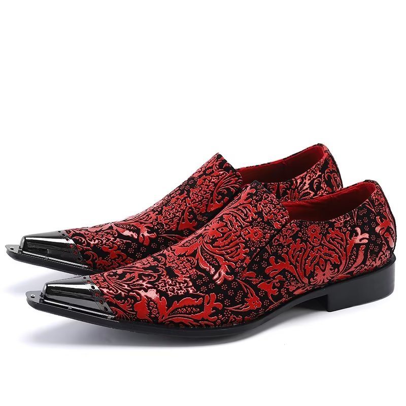 Ανδρικά Επίσημα Παπούτσια Exotic Πολυτέλεια Slip-on Leather Elegance Φόρεμα - Κόκκινο