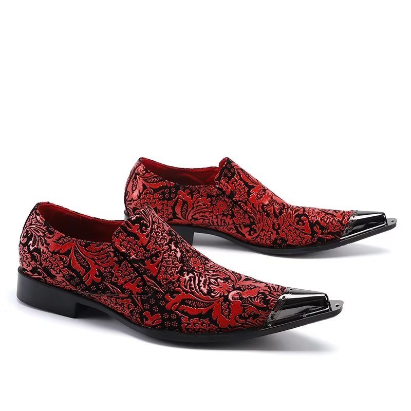 Ανδρικά Επίσημα Παπούτσια Exotic Πολυτέλεια Slip-on Leather Elegance Φόρεμα - Κόκκινο