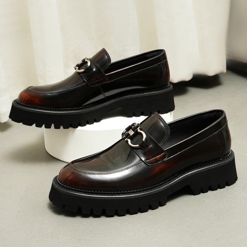 Ανδρικά Επίσημα Παπούτσια Hazel Πολυτέλεια Platform Slip-on Loafers - Βουργουνδία