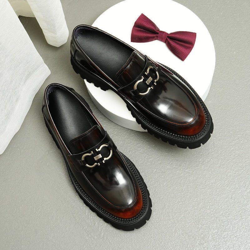 Ανδρικά Επίσημα Παπούτσια Hazel Πολυτέλεια Platform Slip-on Loafers - Βουργουνδία