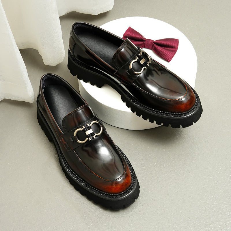 Ανδρικά Επίσημα Παπούτσια Hazel Πολυτέλεια Platform Slip-on Loafers - Βουργουνδία