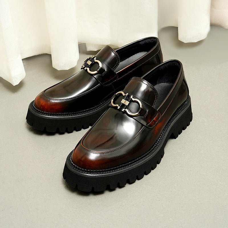 Ανδρικά Επίσημα Παπούτσια Hazel Πολυτέλεια Platform Slip-on Loafers - Βουργουνδία