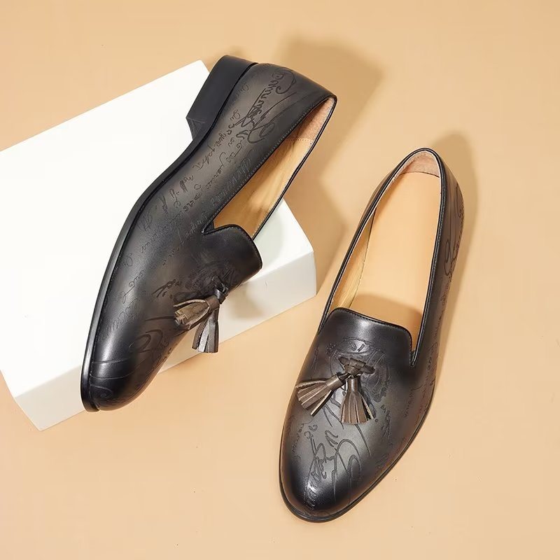 Ανδρικά Επίσημα Παπούτσια Lavish Leather Slip On Brogue Φόρεμα - Γκρι