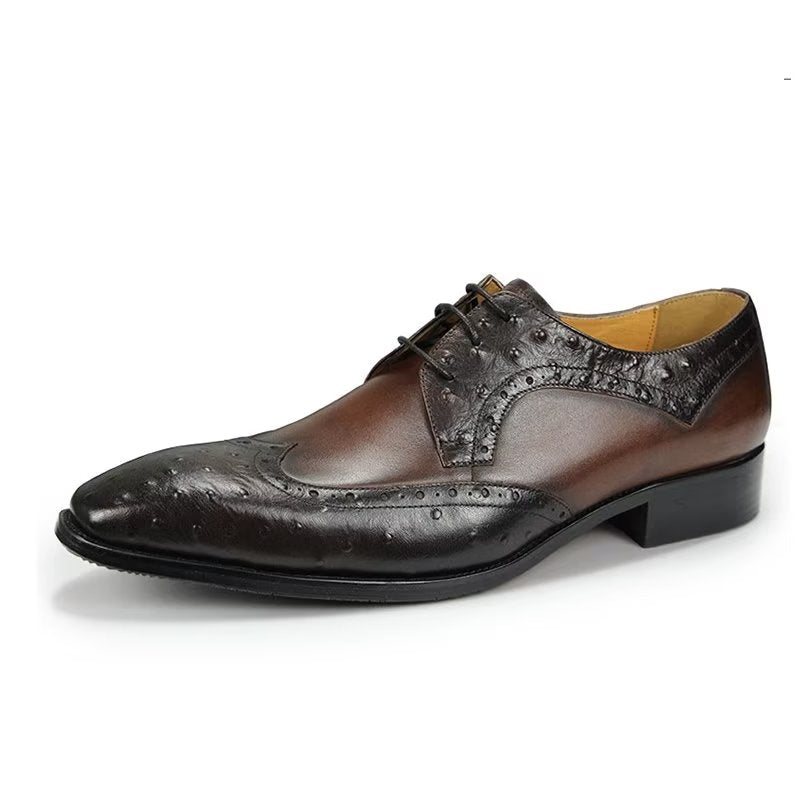 Ανδρικά Επίσημα Παπούτσια Modish Bespoke Brogue Δερμάτινα Νυφικά - Καφές