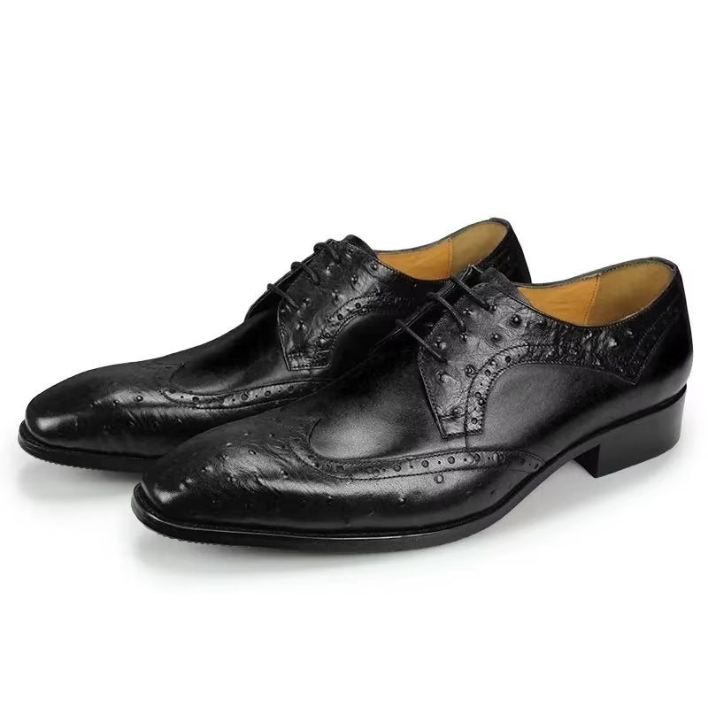 Ανδρικά Επίσημα Παπούτσια Modish Bespoke Brogue Δερμάτινα Νυφικά - Μαύρο