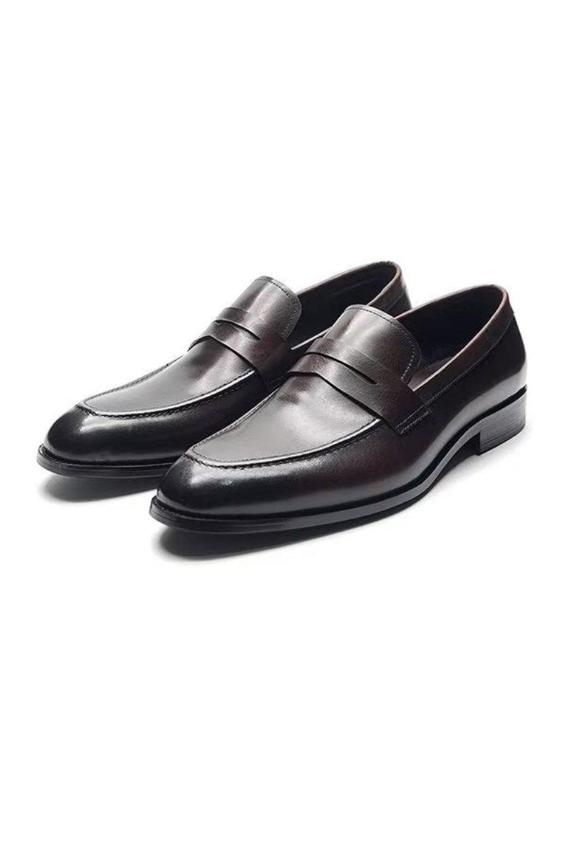 Ανδρικά Επίσημα Παπούτσια Sleek Slip-on Cow Leather Elegance - Καφές