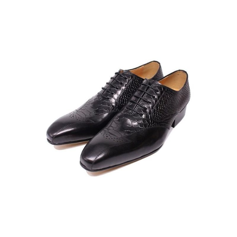 Ανδρικά Επίσημα Παπούτσια Snakeskin Elegance Lace-up Brogue Φόρεμα