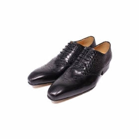 Ανδρικά Επίσημα Παπούτσια Snakeskin Elegance Lace-up Brogue Φόρεμα