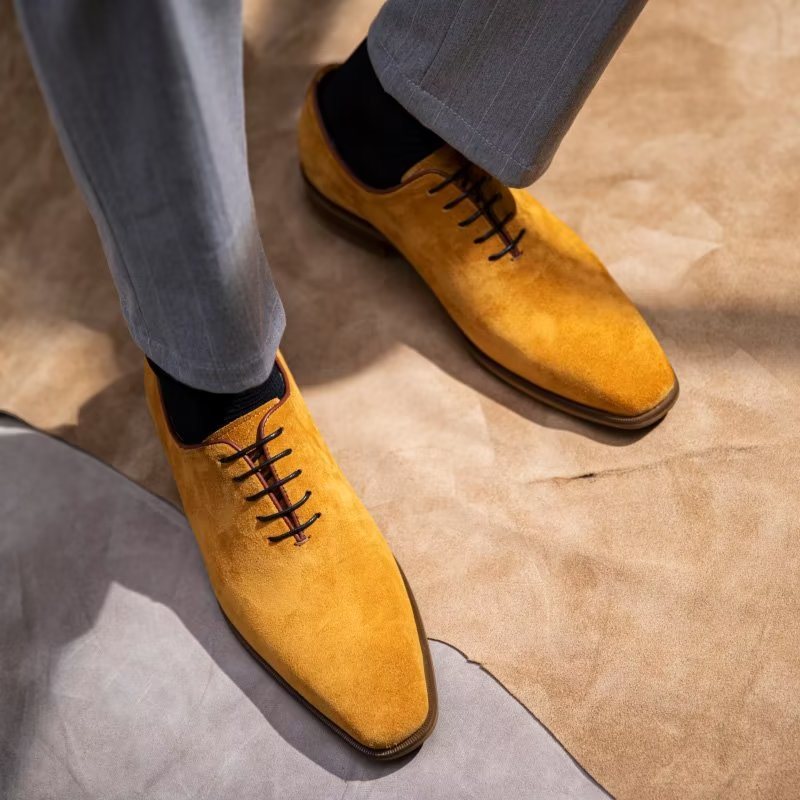 Ανδρικά Επίσημα Παπούτσια Suede Elegance Oxford Φόρεμα - Κίτρινο