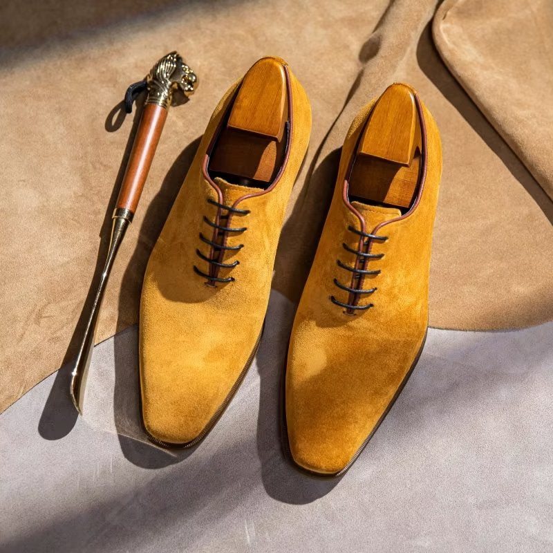 Ανδρικά Επίσημα Παπούτσια Suede Elegance Oxford Φόρεμα - Κίτρινο