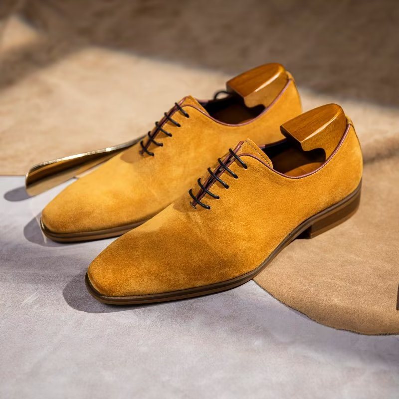 Ανδρικά Επίσημα Παπούτσια Suede Elegance Oxford Φόρεμα - Κίτρινο