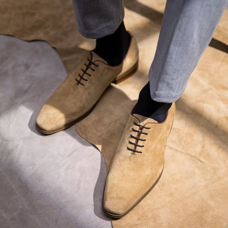 Ανδρικά Επίσημα Παπούτσια Suede Elegance Oxford Φόρεμα - Μπεζ